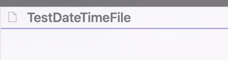 A screenshot of an empty Obsidian note with the title TestDateTimeFile